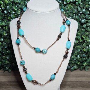 Cookie Lee Ribbon Beaded Necklace